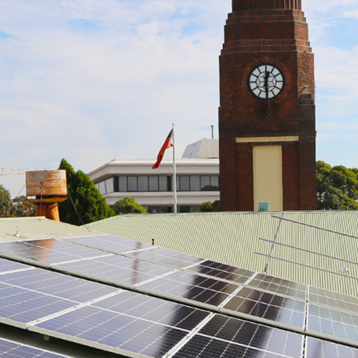 Petersham Town Hall with solar panels